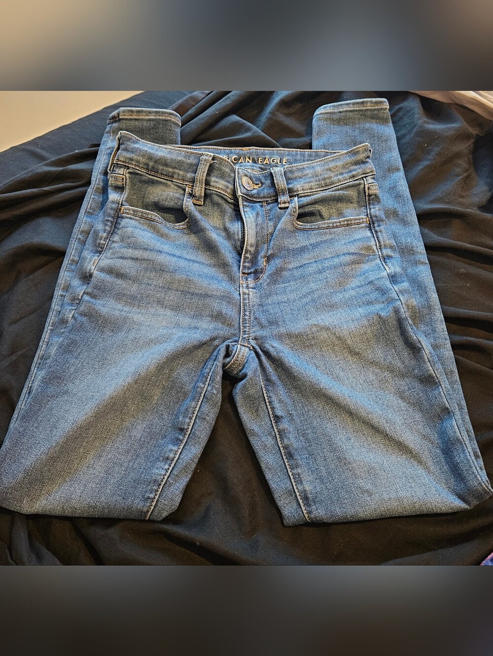 American Eagle Outfitters Women's Mid Blue Stretch Skinny Jeans